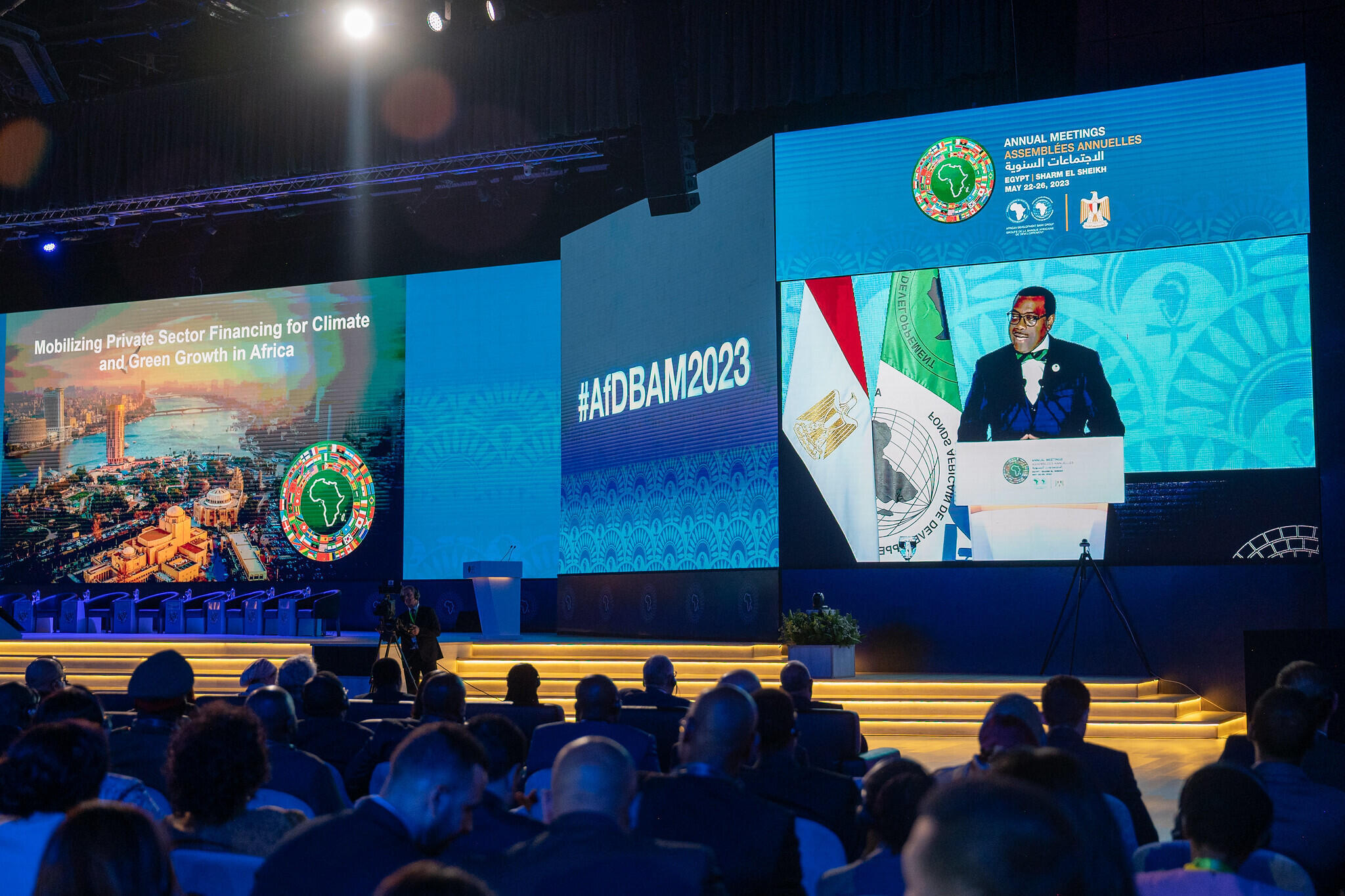 Akinwumi Ayodeji Adesina, President of the AfDB, during the opening speech of the 2023 AfDB Annual Meetings